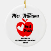 Gepersonaliseerde nieuwe Teacher Christmas Gift Af Keramisch Ornament (Achterkant)