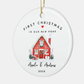 Gepersonaliseerde nieuwe woning keramisch ornament (Links)