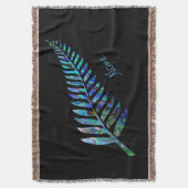 GEPERSONALISEERDE NIEUWE ZEELAND FERN PAUA DEKEN (Voorkant Verticaal)