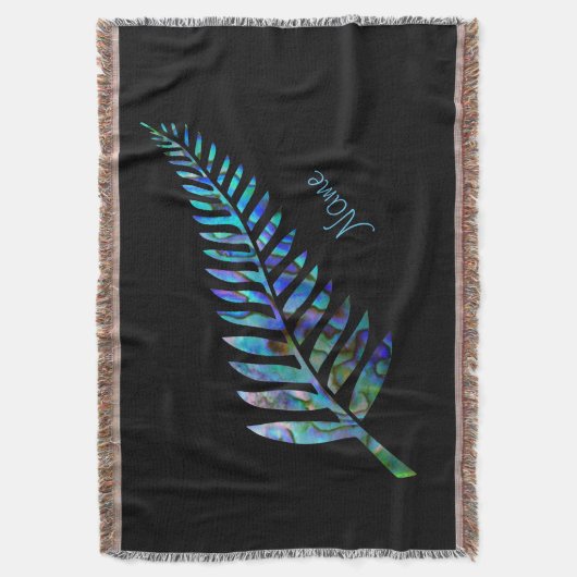 GEPERSONALISEERDE NIEUWE ZEELAND FERN PAUA DEKEN (Voorkant Verticaal)