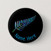 GEPERSONALISEERDE NIEUWE ZEELAND FERN PAUA RONDE BUTTON 5,7 CM (Voorkant)