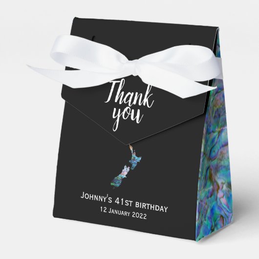 GEPERSONALISEERDE NIEUWE ZEELAND KAART PAUA BEDANKDOOSJES (Voorkant Zijde)