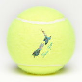 GEPERSONALISEERDE NIEUWE ZEELAND KAART PAUA TENNISBALLEN (Achterkant)
