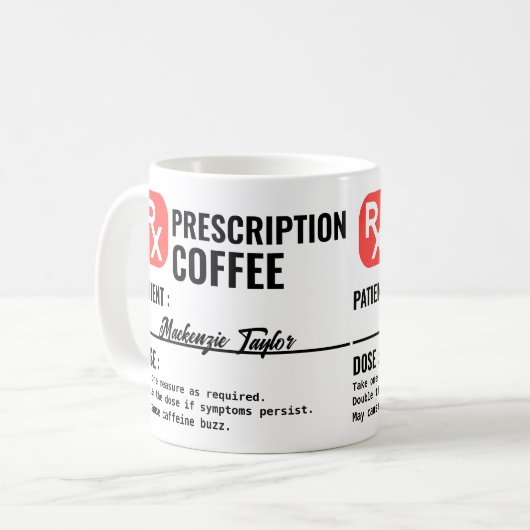 Gepersonaliseerde nieuwheid recept Drink Koffiemok (Voorkant links)