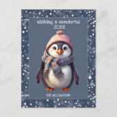 gepersonaliseerde nieuwjaar schattige pinguïn Vaka Feestdagenkaart (Voorkant)