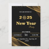 Gepersonaliseerde nieuwjaarsuitnodiging kaart (Voorkant)