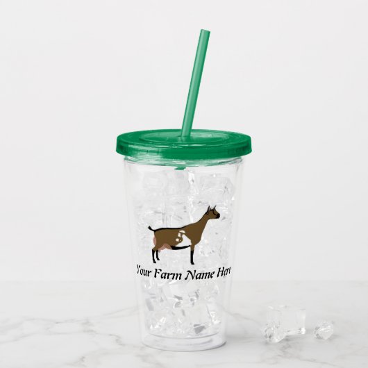 Gepersonaliseerde Nigeriaanse Dwarf Dairy Goat Acryl Drinkbeker (Achterkant ijs)