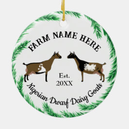 Gepersonaliseerde Nigeriaanse Dwarf Dairy Goat Pin Keramisch Ornament