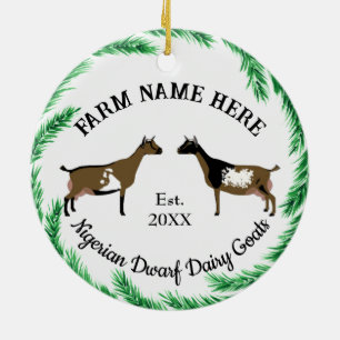 Gepersonaliseerde Nigeriaanse Dwarf Dairy Goat Pin Keramisch Ornament