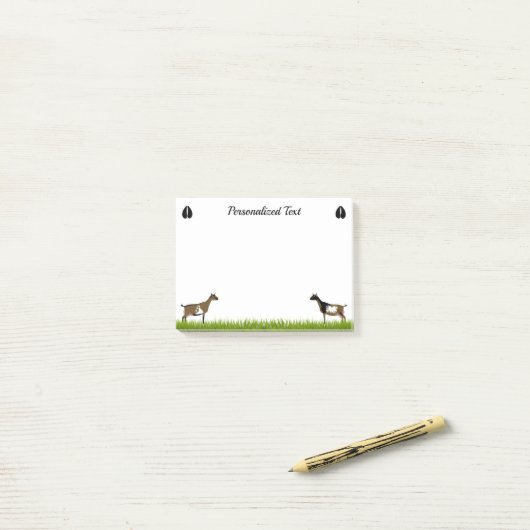 Gepersonaliseerde Nigeriaanse Dwarf Dairy Goat Post-it® Notes (Op bureau)