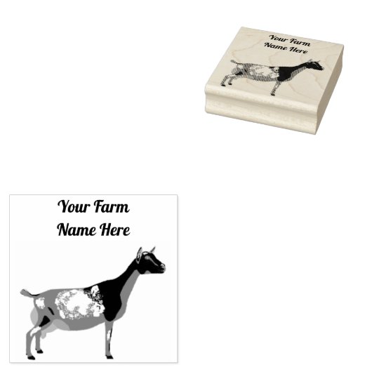 Gepersonaliseerde Nigeriaanse Dwarf Dairy Goat Rubberstempel (Gestempeld)