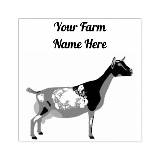 Gepersonaliseerde Nigeriaanse Dwarf Dairy Goat Rubberstempel (Afrduk)