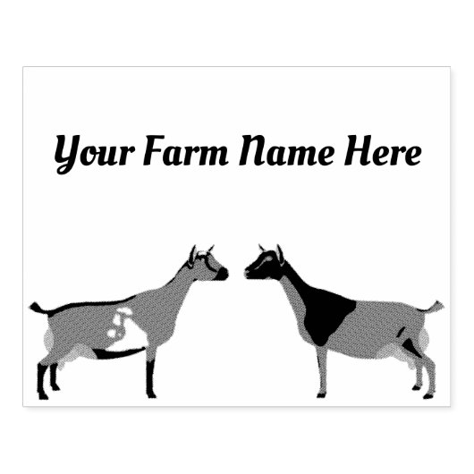 Gepersonaliseerde Nigeriaanse Dwarf Dairy Goat Rubberstempel (Afrduk)