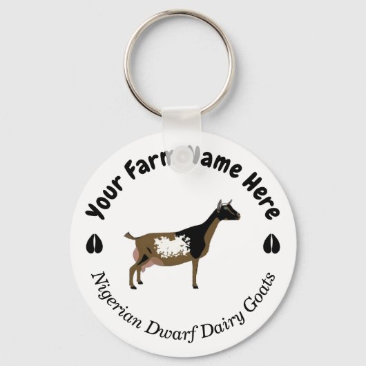 Gepersonaliseerde Nigeriaanse Dwarf Dairy Goat Sleutelhanger (Voorkant)
