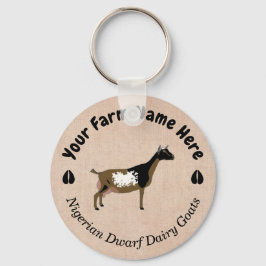 Gepersonaliseerde Nigeriaanse Dwarf Dairy Goat Sleutelhanger