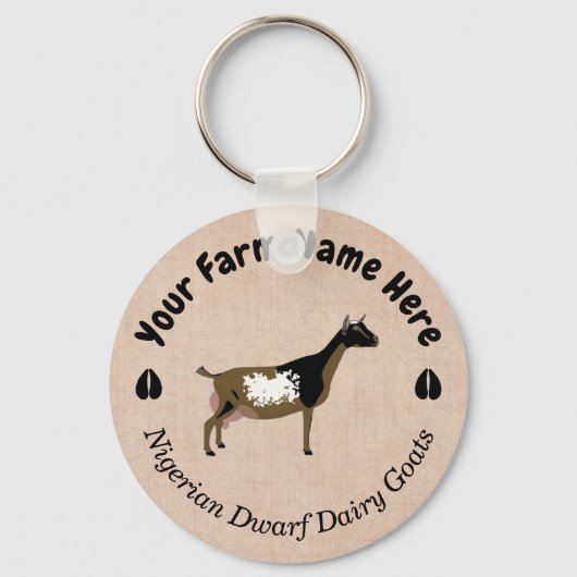 Gepersonaliseerde Nigeriaanse Dwarf Dairy Goat Sleutelhanger (Voorkant)