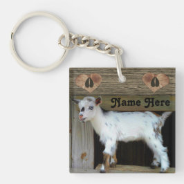 Gepersonaliseerde Nigeriaanse Dwarf Dairy Goat Sleutelhanger