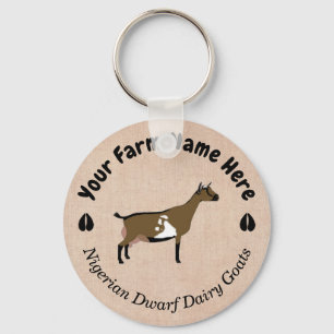 Gepersonaliseerde Nigeriaanse Dwarf Dairy Goat Sleutelhanger