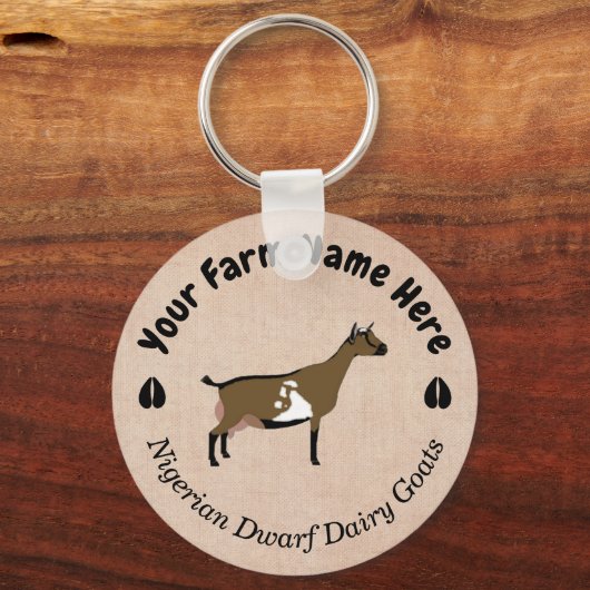 Gepersonaliseerde Nigeriaanse Dwarf Dairy Goat Sleutelhanger (Voorkant)