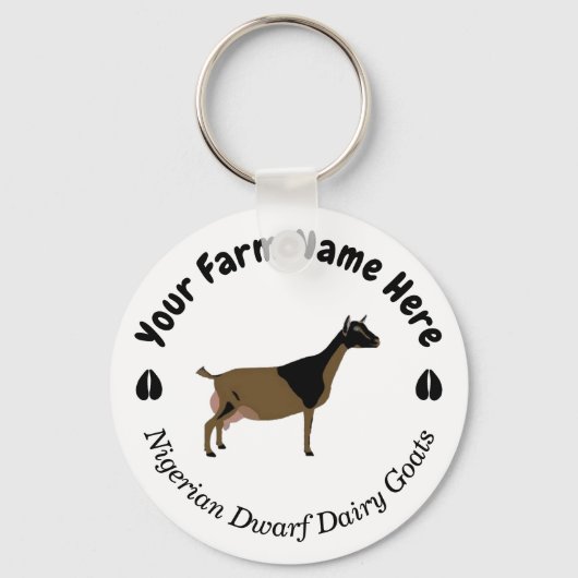 Gepersonaliseerde Nigeriaanse Dwarf Dairy Goat Sleutelhanger (Voorkant)