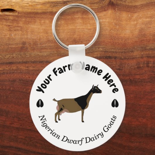 Gepersonaliseerde Nigeriaanse Dwarf Dairy Goat Sleutelhanger (Voorkant)