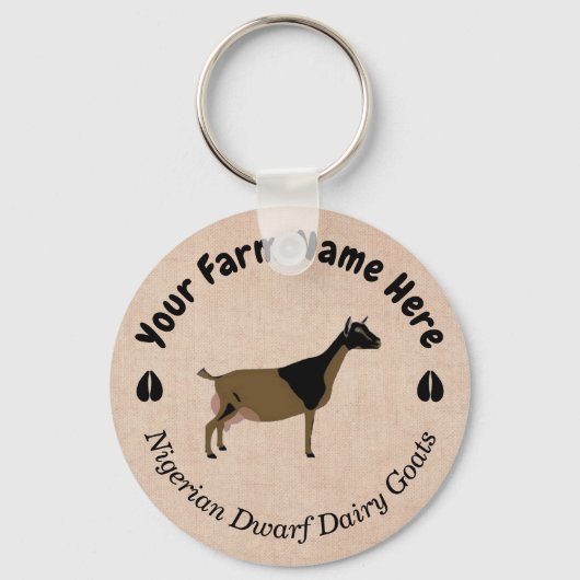 Gepersonaliseerde Nigeriaanse Dwarf Dairy Goat Sleutelhanger (Voorkant)