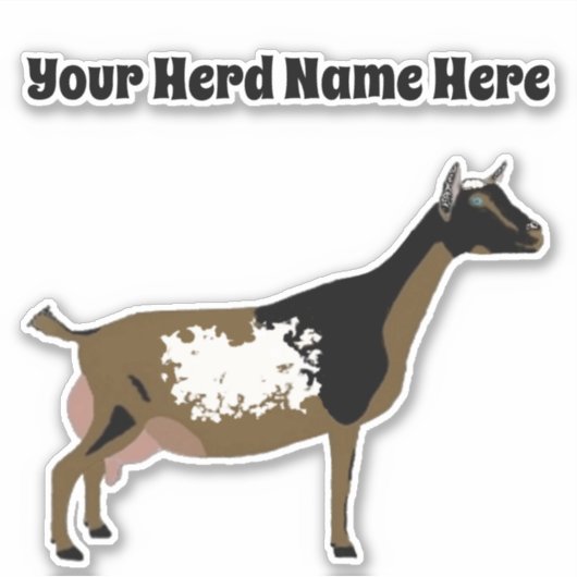 Gepersonaliseerde Nigeriaanse Dwarf Dairy Goat Sticker (Voorkant)