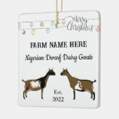 Gepersonaliseerde Nigeriaanse Dwarf Goat White Ker Keramisch Ornament (Links)