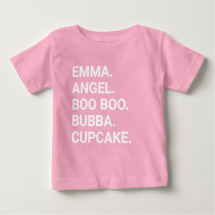 Gepersonaliseerde nikkelnaam T-Shirt voor Baby Kin