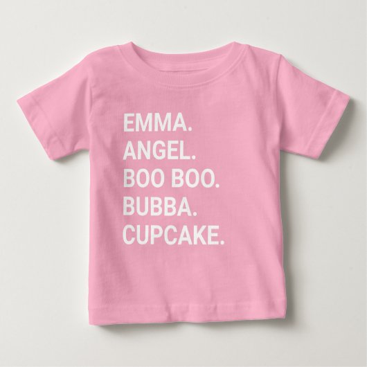 Gepersonaliseerde nikkelnaam T-Shirt voor Baby Kin (Voorkant)