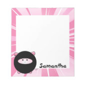 Gepersonaliseerde Ninja Pig op Roze Notitieblok (Voorkant)