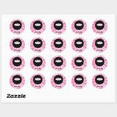 Gepersonaliseerde Ninja Pig op Roze Ronde Sticker (Vel)