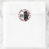 Gepersonaliseerde Ninja Samurai Warrior Verjaardag Ronde Sticker (Tas)