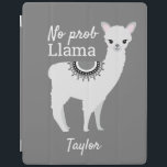 Gepersonaliseerde "NO Prob Llama" iPad Case - Grij iPad Cover<br><div class="desc">Verhoog uw iPad-beschermingsspel met onze gepersonaliseerde "NO Prob Llama" iPad Case in verfijnd grijs. Deze iPad case biedt de perfecte mix van stijl, humor en personalisatie. Dit hoesje is nauwkeurig gemaakt om precies op uw iPad te passen en biedt eenvoudige toegang tot alle poorten en knoppen, terwijl het tegelijkertijd stevig...</div>