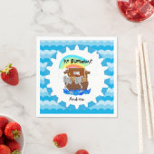 Gepersonaliseerde Noah's Ark 1e Verjaardag Papiere Servetten (Insitu)
