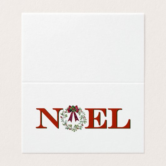Gepersonaliseerde Noel met krans Kaart (Buitenkant ongevouwen)