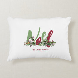 Gepersonaliseerde Noel Red & Green Christmas Accent Kussen