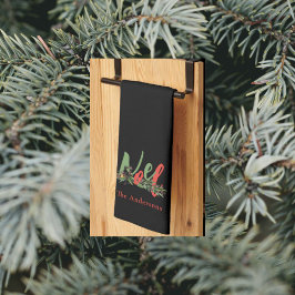 Gepersonaliseerde Noel Red & Green Christmas Theedoek