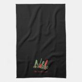 Gepersonaliseerde Noel Red & Green Christmas Theedoek (Verticaal)