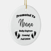 Gepersonaliseerde Nonna Baby Aankondiging Ornament (Rechts)
