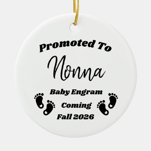 Gepersonaliseerde Nonna Baby Aankondiging Ornament (Voorkant)