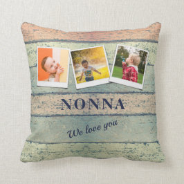 Gepersonaliseerde Nonna Kleinkinderen 3 Fotocollag Kussen