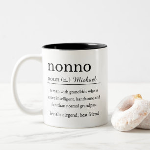 Gepersonaliseerde Nonno-definitie Tweekleurige Koffiemok