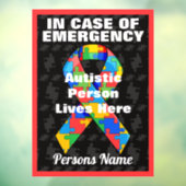 Gepersonaliseerde noodhulpbehoevende persoon woont raamsticker (Vel 3)