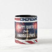 Gepersonaliseerde noodlijdende Amerikaanse vlag Mok (Midden)