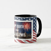 Gepersonaliseerde noodlijdende Amerikaanse vlag Mok (Voorkant rechts)