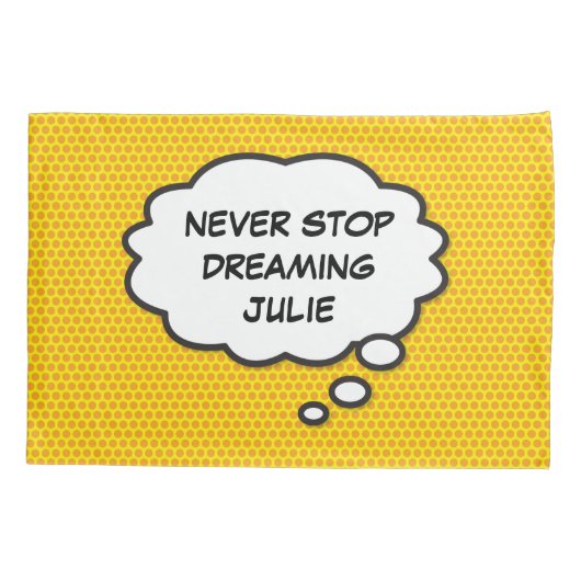 Gepersonaliseerde NOOIT STOPPEN MET DROMEN Speech Kussensloop (Achterkant)