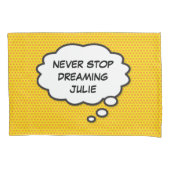Gepersonaliseerde NOOIT STOPPEN MET DROMEN Speech Kussensloop (Voorkant)