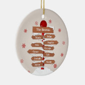 Gepersonaliseerde Noordpool 10 familienamen Keramisch Ornament (Rechts)