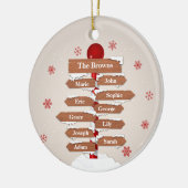 Gepersonaliseerde Noordpool 10 familienamen Keramisch Ornament (Links)